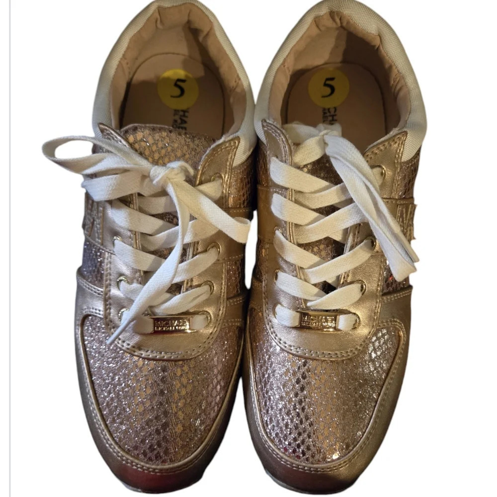 Michael Kors Osaka Rose Gold Sneakers NWOB - Picture 9 of 17